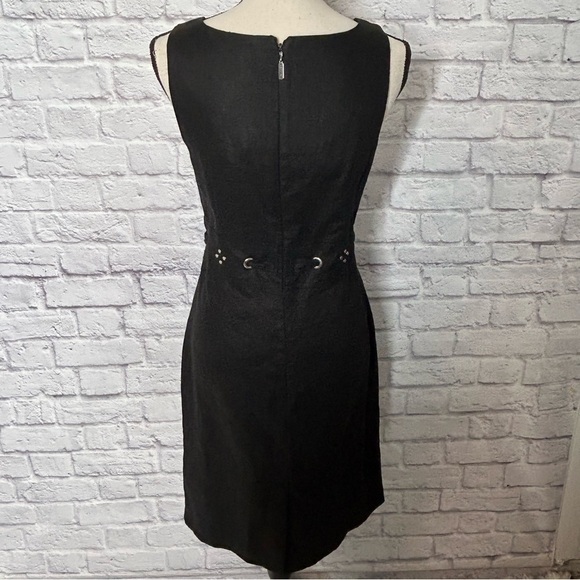 NWT Jillian Jones Black Linen Sleeveless Studded Waist Tie Dress - Picture 5 of 16